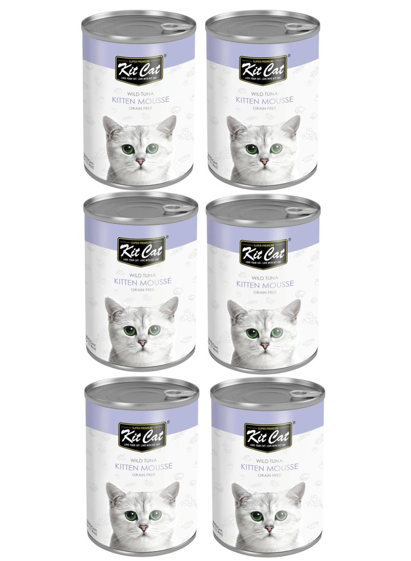 Kit Cat Wild Tuna Kitten Mousse Canned Cat Food – 400g x 6 Cans - Image 1